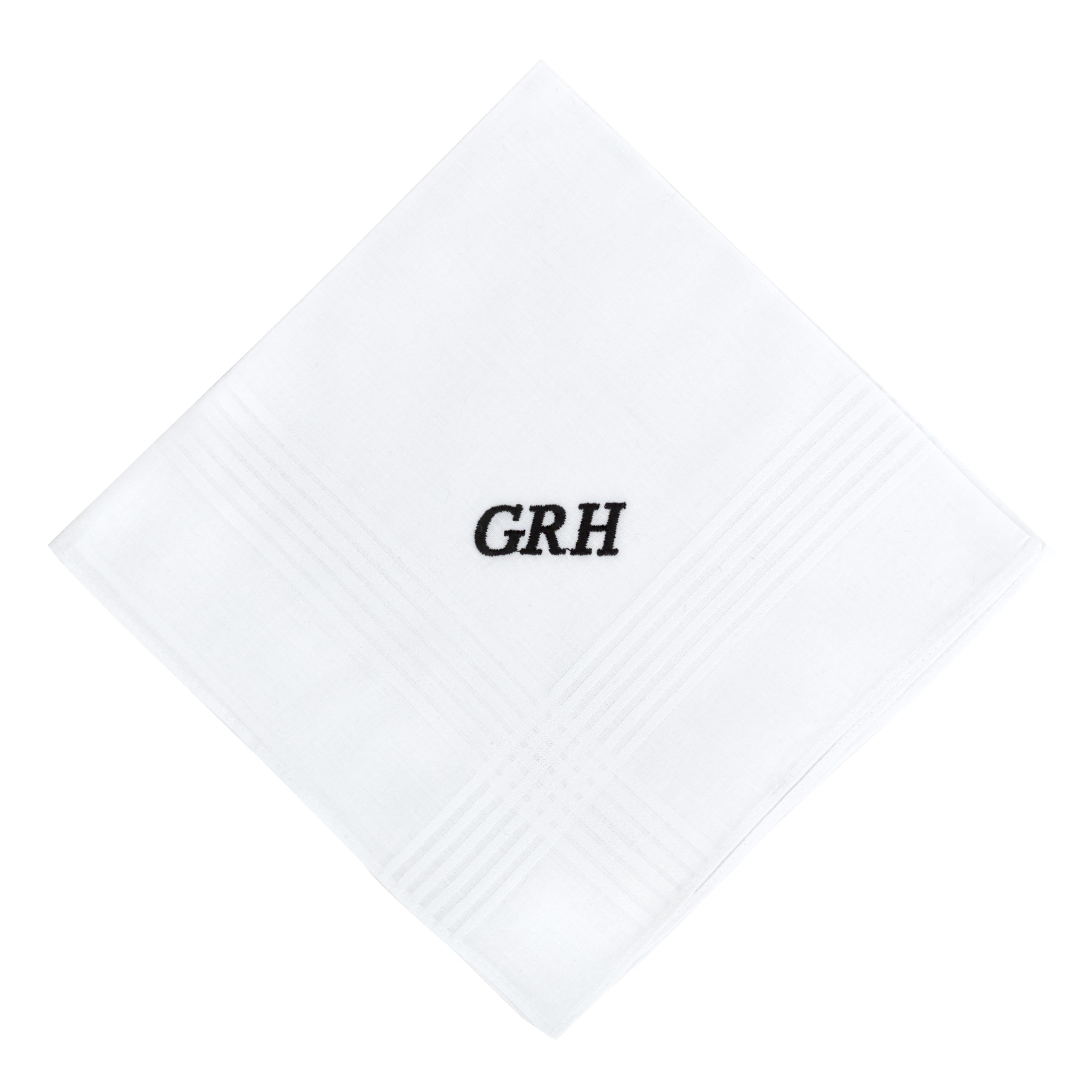 Monogrammed Handkerchief for Men Valentines Day Gifts for Him Soft Cotton Men's Initial Letter Hanky Groom Wedding Hankerchief Personalized
