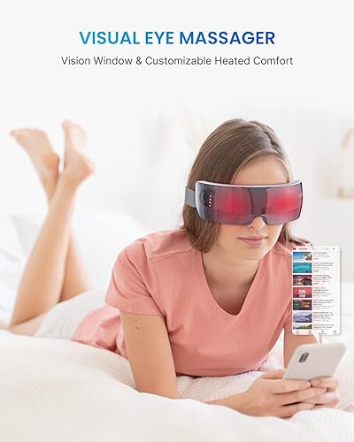 Miniatura 4 de RENPHO Masajeador visual de ojos y masajeador de ojos con calor y vibración control remoto color negro