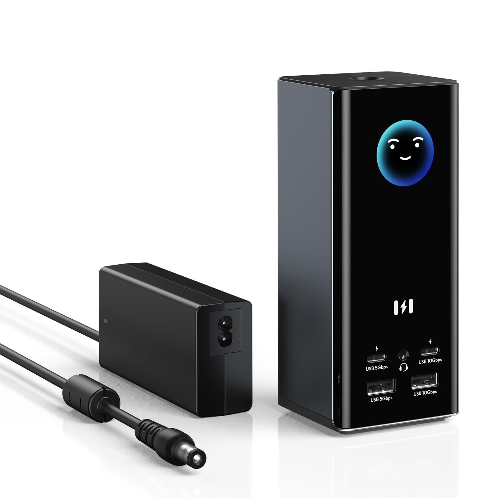 Selore Stacja dokująca USB C, 18 w 1, do 3 monitorów z 3 HDMI, Dual DP, 10 Gbit/s USB A/C, Gigabit Ethernet, SD/TF, audio, inteligentny wyświetlacz, moc 150 W DC do laptopa