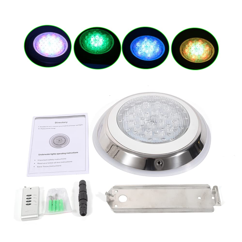 Teichbeleuchtung Unterwasser Pool Licht Schwimmbad Scheinwerfer Underwater Light Fernbedienung Poolbeleuchtung Poolleuchte Poollicht Beleuchtung Farbwechsel Lampe Mit 12V 54W Poollampe Wasserdichte