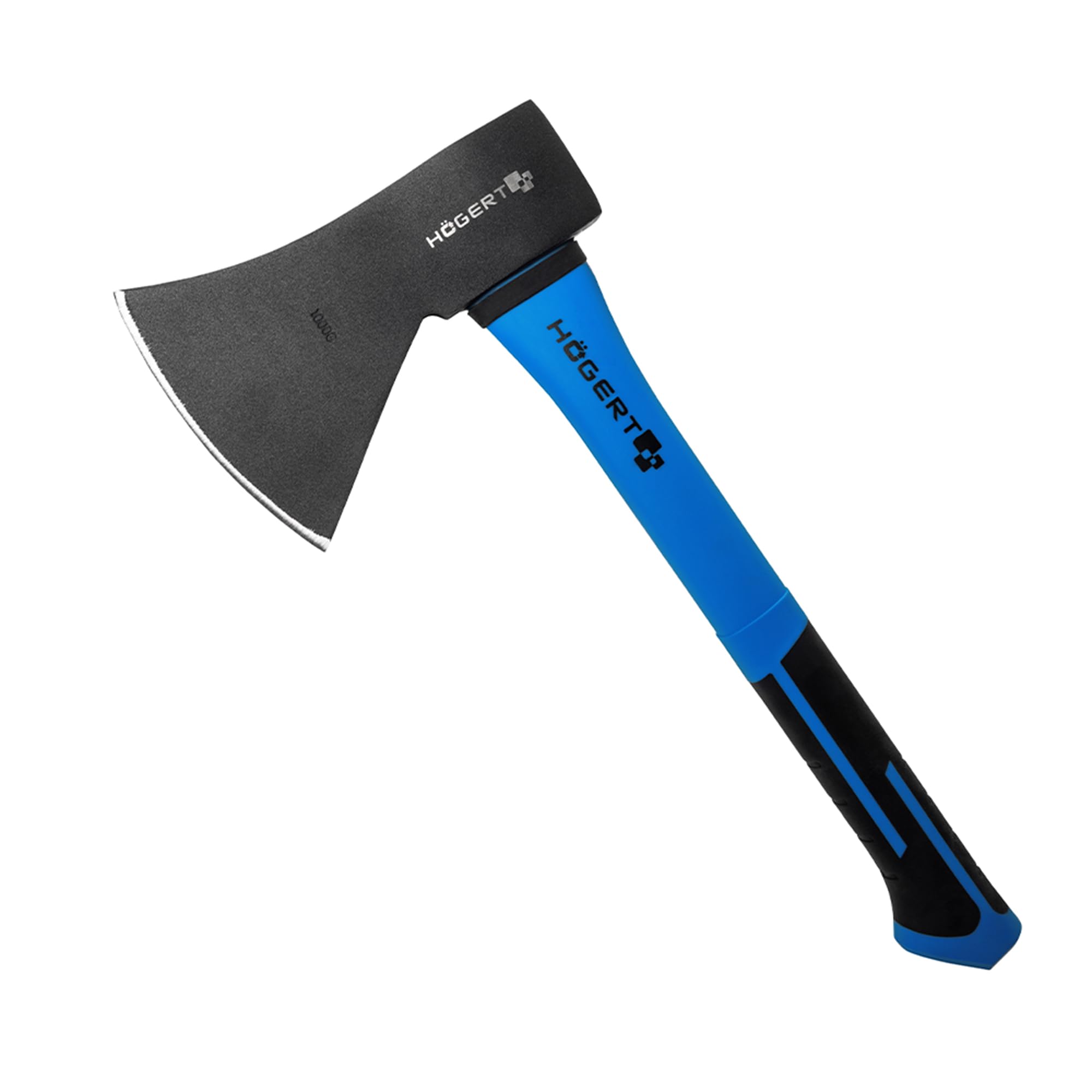 HÖGERT TECHNIK Hache Universelle 600 g avec Manche en Fibre de Verre, pour fendre et Couper, Lame trempée 47-55 HRC, Manche Ergonomique antidérapant, DIN 5131