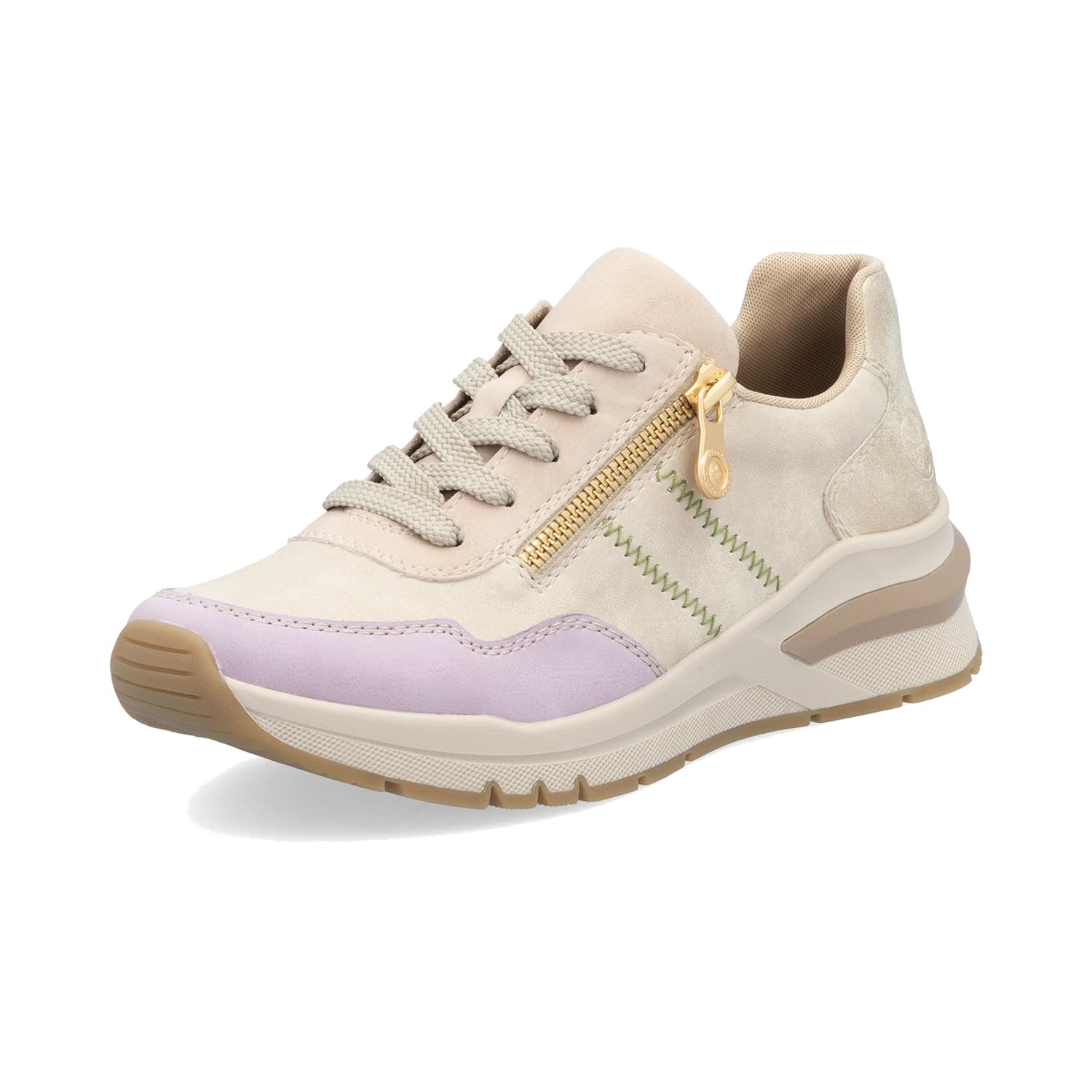 Rieker Women's Comfortable Shoes, M6601, Women's lace-up Shoes, Loose Insole, Beige 60, 3.5 UK