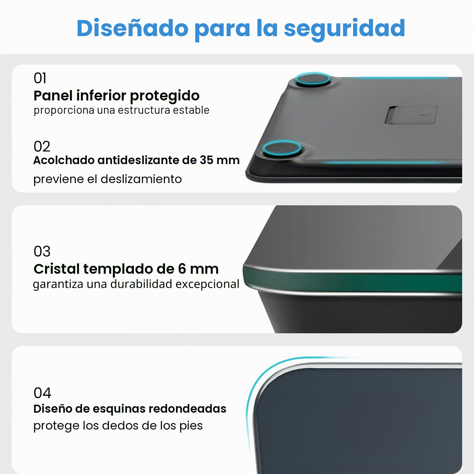 Etekcity Báscula para peso corporal, báscula digital de baño para personas, más precisa de 0.04 libras, pantalla LED brillante y números transparentes grandes, calidad mejorada para uso doméstico
