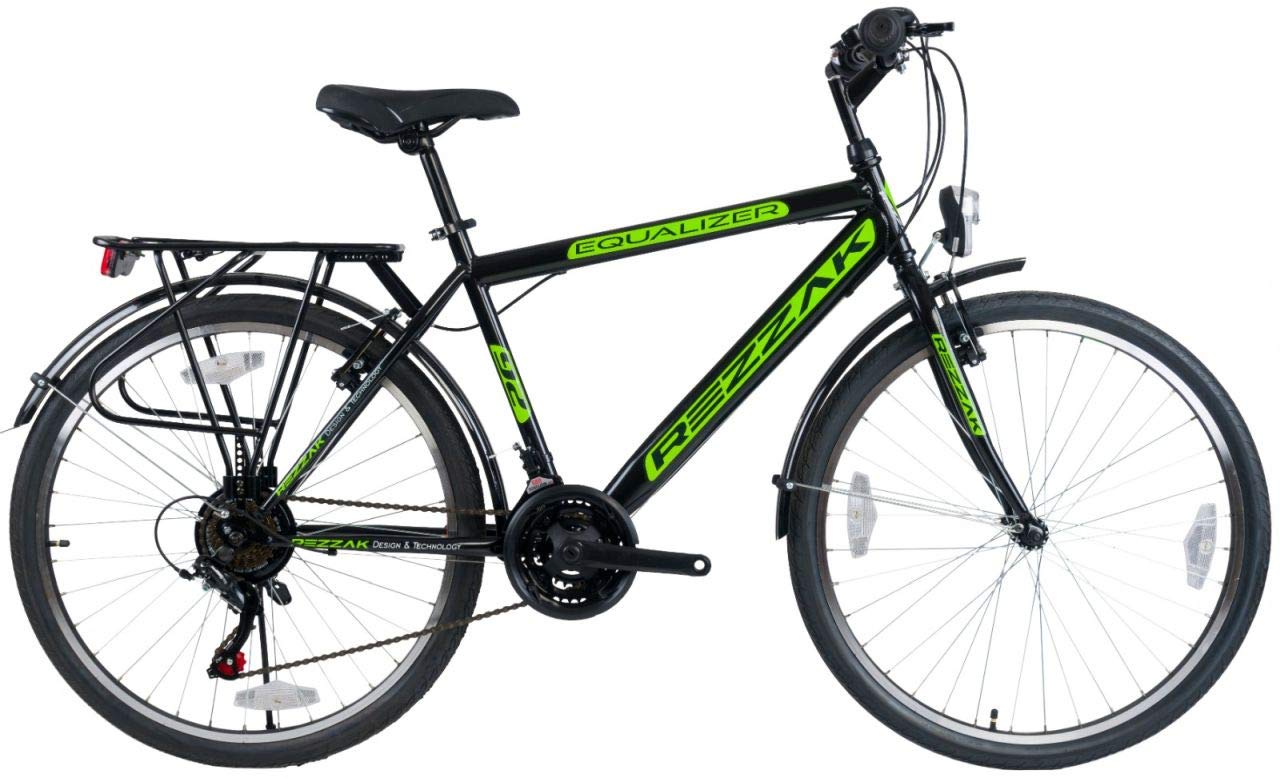 Rezzak 26 Zoll Fahrrad Herren Fahrrad Jungenfahrrad Herren Kinderfahrrad City Bike 21 Gang Schwarz Grün NEU -048 Sport & Freizeit