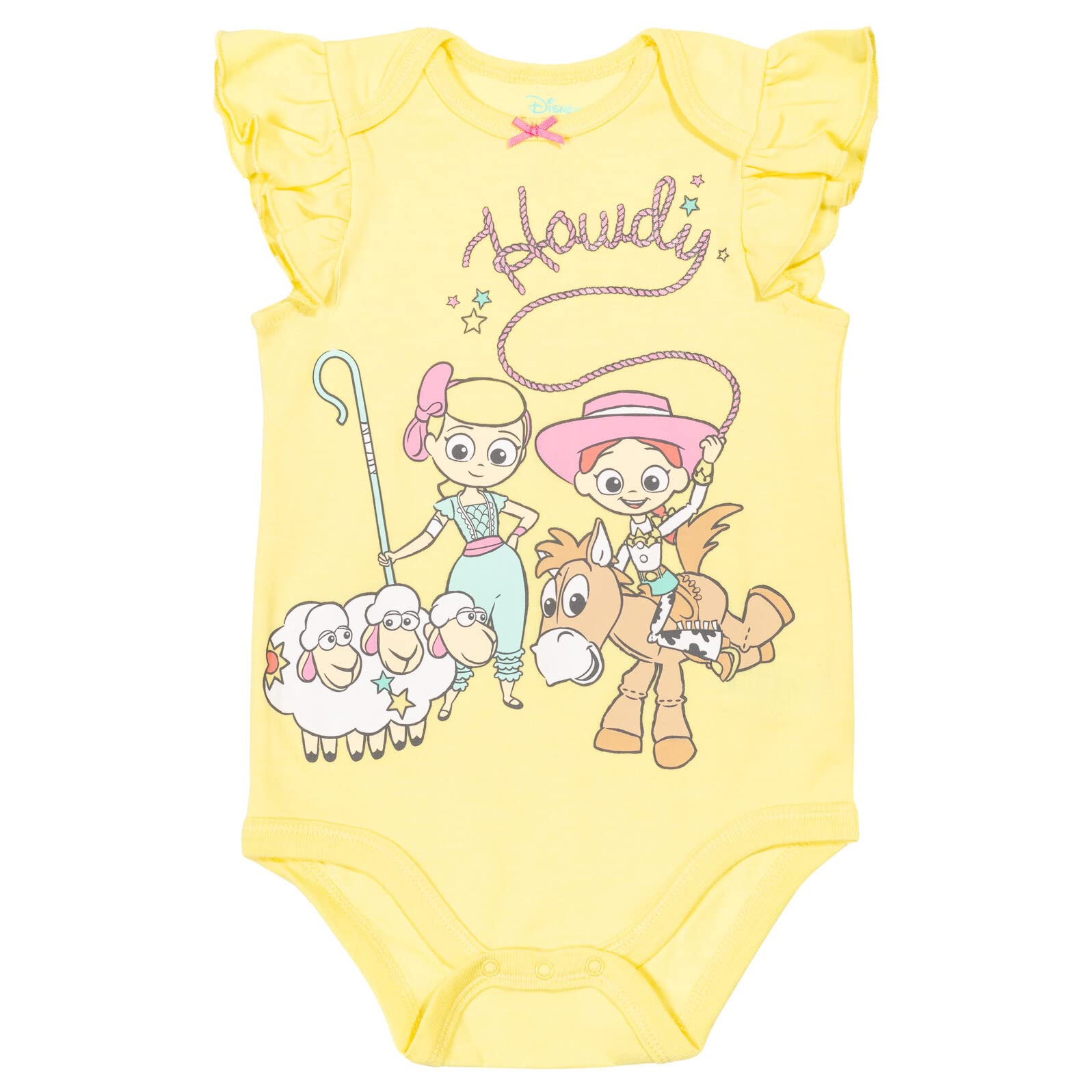 Toy Story Baby Mädchen Bodysuit, Jessie Bo Peep Buzz Woody, 5er-Pack, Weiß, Blau, Gelb, Rosa'