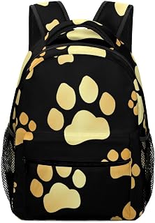 ColourLife Mochila escolar com estampa de pata e sem costura, bolsa para livros, para homens, mulheres e estudantes