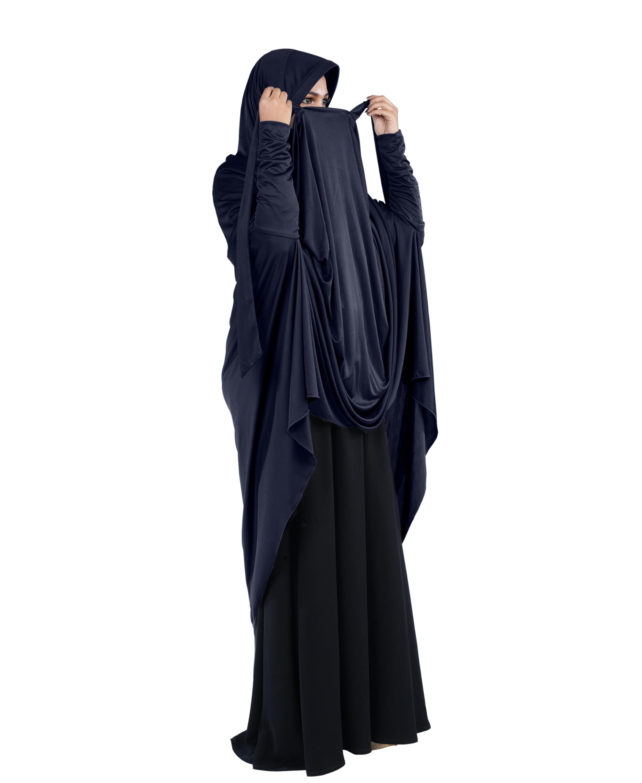mehar Hijabs Safia Face Mask Long Hijab for Women – Full Coverage Khimar with Integrated Niqab Style Long Face Mask Scarf-picture-27