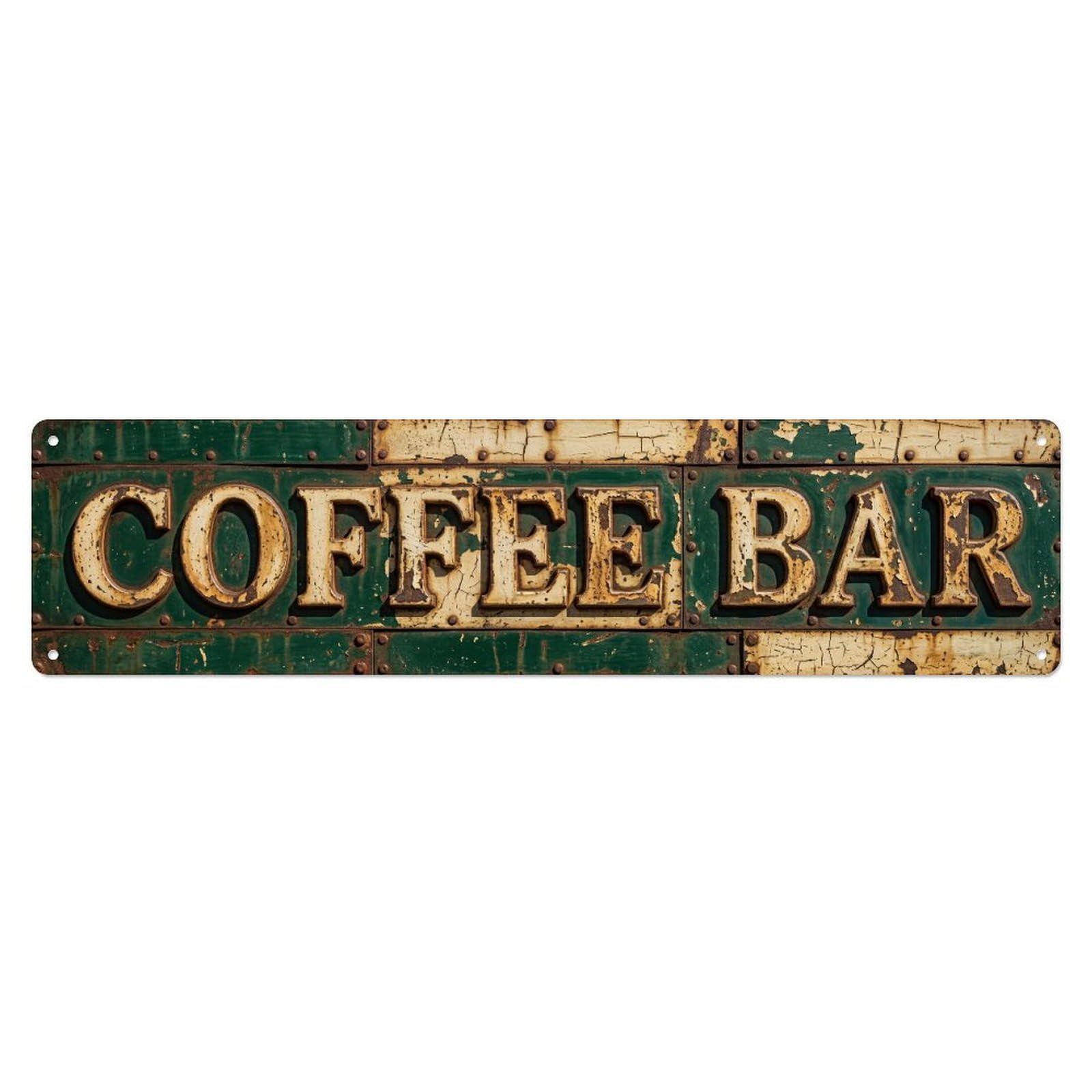 Coffee Bar Metal Tin Skinny Sign Plaque Wall Decor for Cafe, Club Bar, Office, Home Garden Metal Poster 4x16Inch