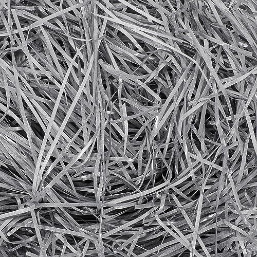 Glitter Shredded Tissue Paper, 100g Raffia Gift Filler Paper Shreds Box Basket Grass Craft Raffia Ribbon for Boxes Packaging Decoration Easter Hamper Basket Filling (Silver)