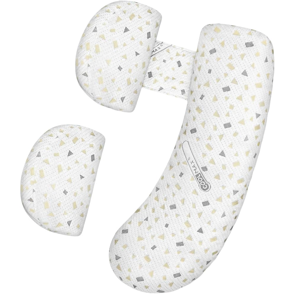 Foreverup Cuscino per gravidanza per dormire, cuscino premaman per donne incinte, morbido cuscino per il corpo in gravidanza, rimovibile e regolabile, doppio cuneo con copertura per schiena, fianchi