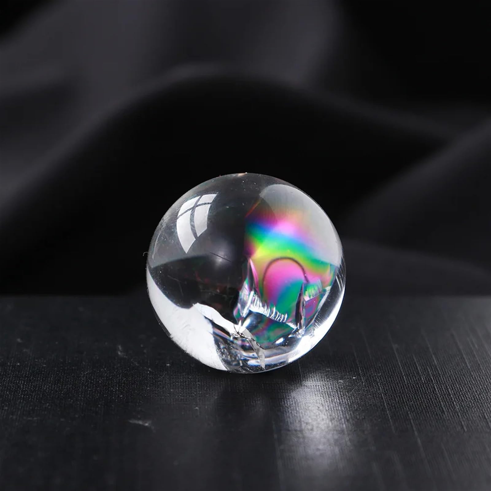 Boule de cristal arc-en-ciel et blanche pour décoration de table salon - 7