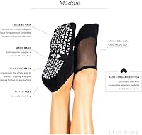 Vista 39 de TAVI - Calcetines de agarre inteligente para mujer, pilates, pantuflas, yoga y ballet, barre Ébano