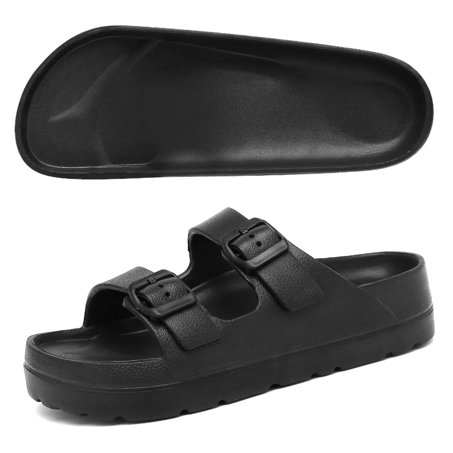 Women Platform Sandals with Arch Support, Adjustable Double Buckle Slide for Woman, Summer Vacation Sandal for Beach,Garden,Pool,Easy Street, Sandalias de Plataforma Para Mujer