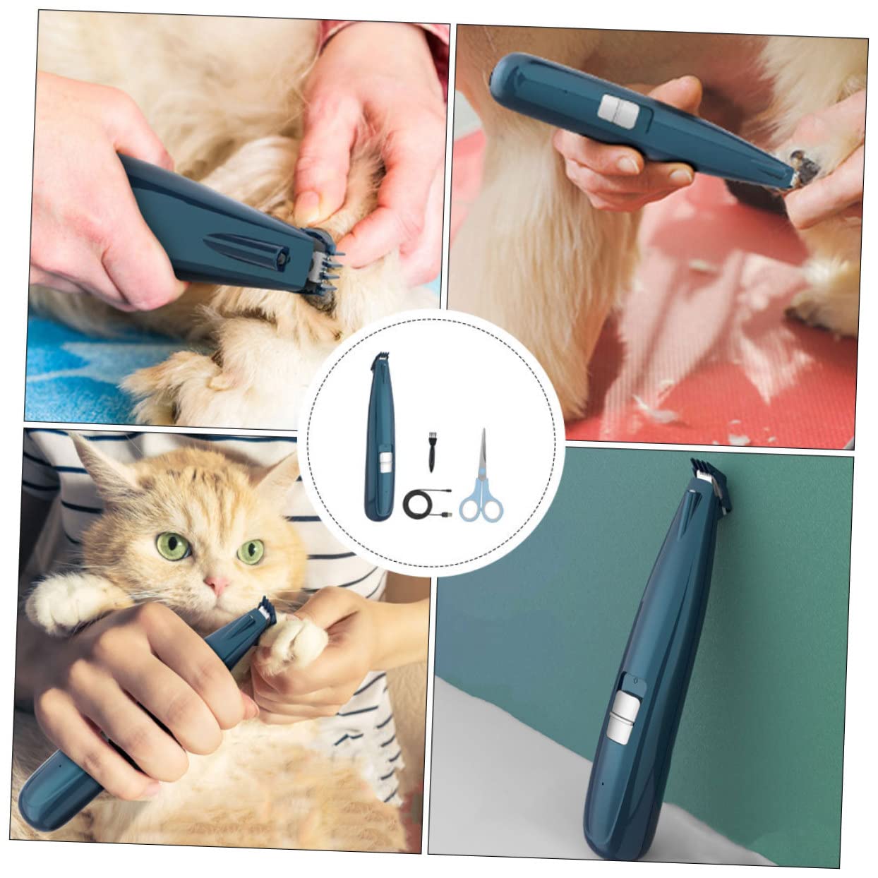 INOOMP Tagliapeli per Cani Tagliacapelli Elettrico Ricaricabile per Toelettatura Zampe Animali Testina Stretta Velocità