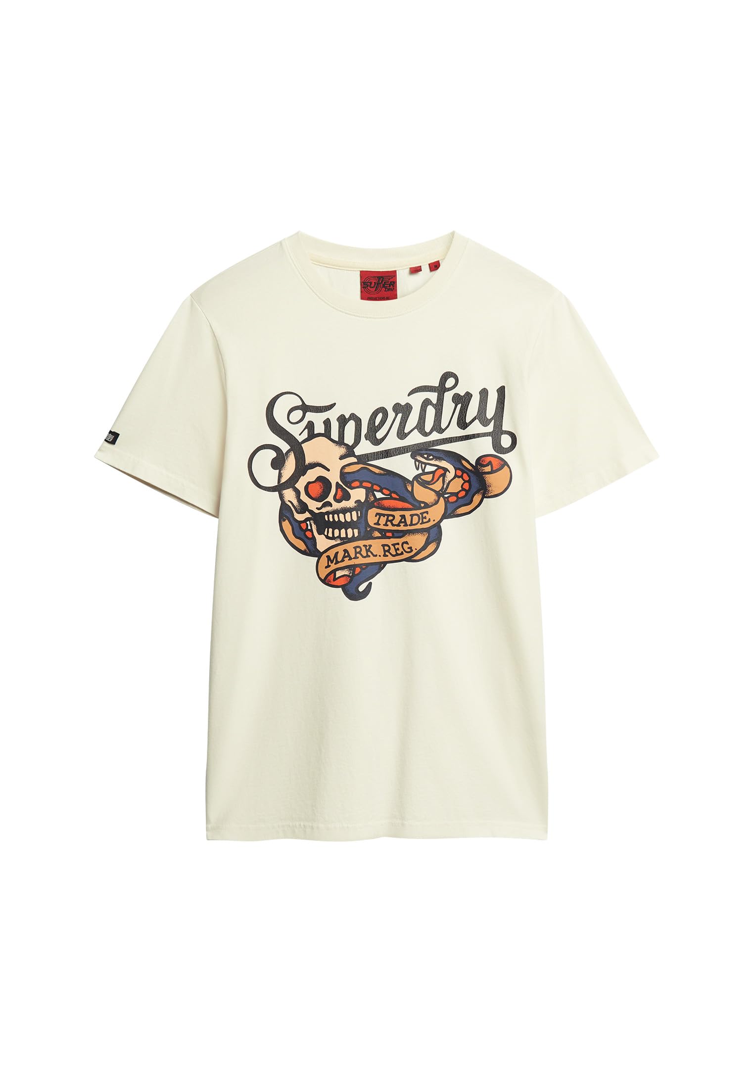Superdry Blanc T-Shirt Tattoo Script Graphic