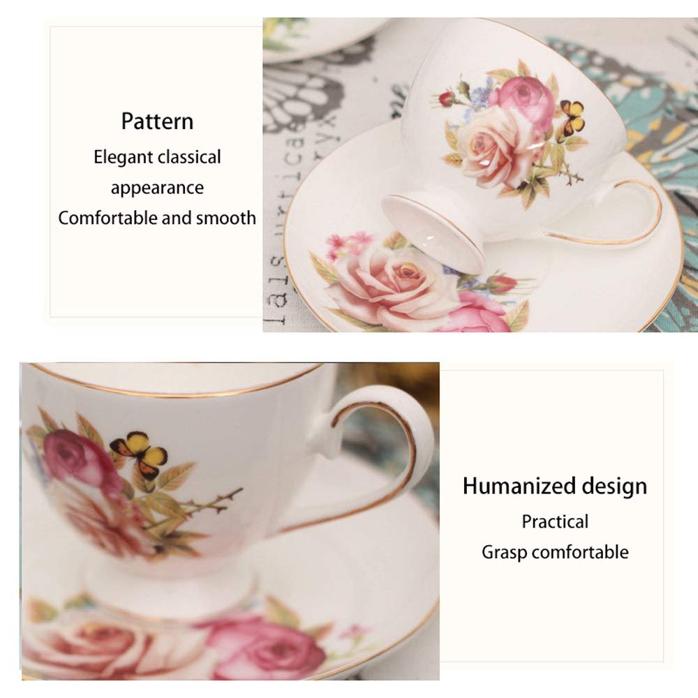 Porcelanowe kubki do kawy i spodek wielokrotnego użytku, śmieszne 6,76 uncji/200 ml popołudniowe kubki na mleko filiżanki do espresso cieplejsze kubki