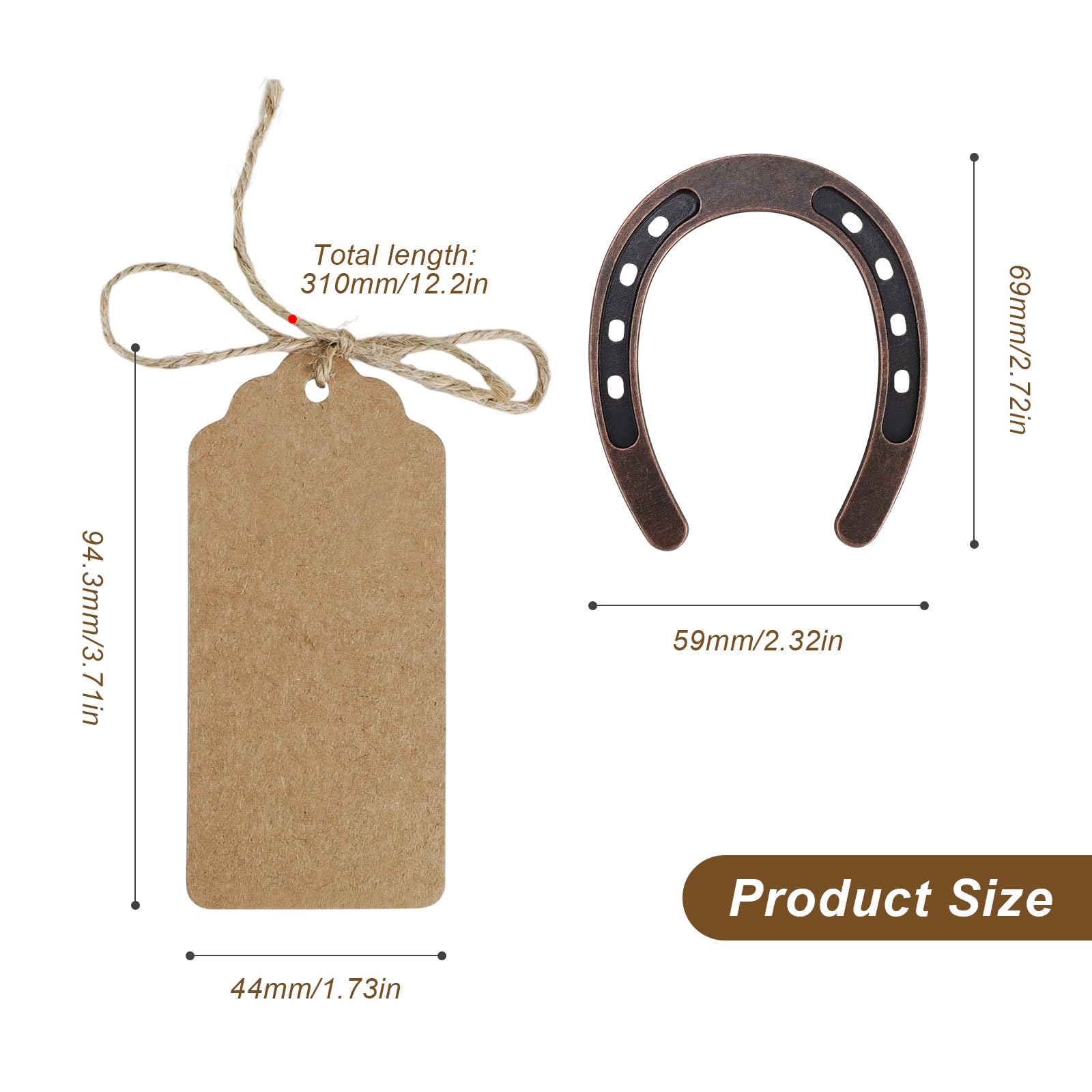 Ferro Di Cavallo Portafortuna In Ghisa - Confezione Regalo Con Paglia Decorativa E 2 Chiodi - Foto 1