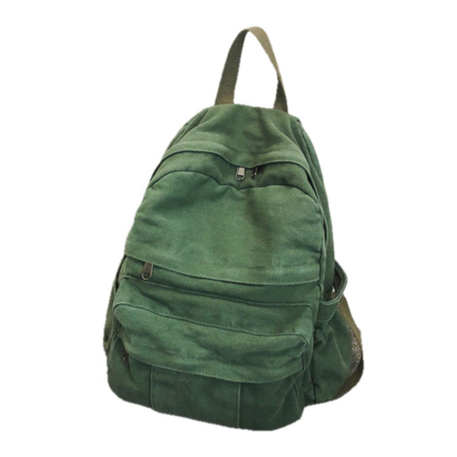 Xkun Unisex Kids Green Backpack School Bag For Girls Backpack Women Soft Fabric Bookbags Middle Student Schoolbag Canvas Bag Teenager Travel Bags,