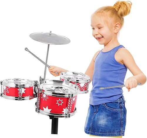 Miniatura 6 de VICASKY 1 juego de batería para niños Kidcraft Playset niños caso educación temprana niños batería kit niños Jazz tambor plástico bebé niños musical