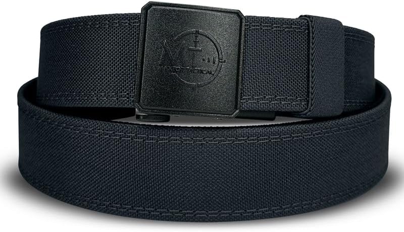 1.5” Gun Belt Reinforced Nylon EDC Belt Adjustable Ratchet Belt with Clamp Buckle, Trim-to-Fit