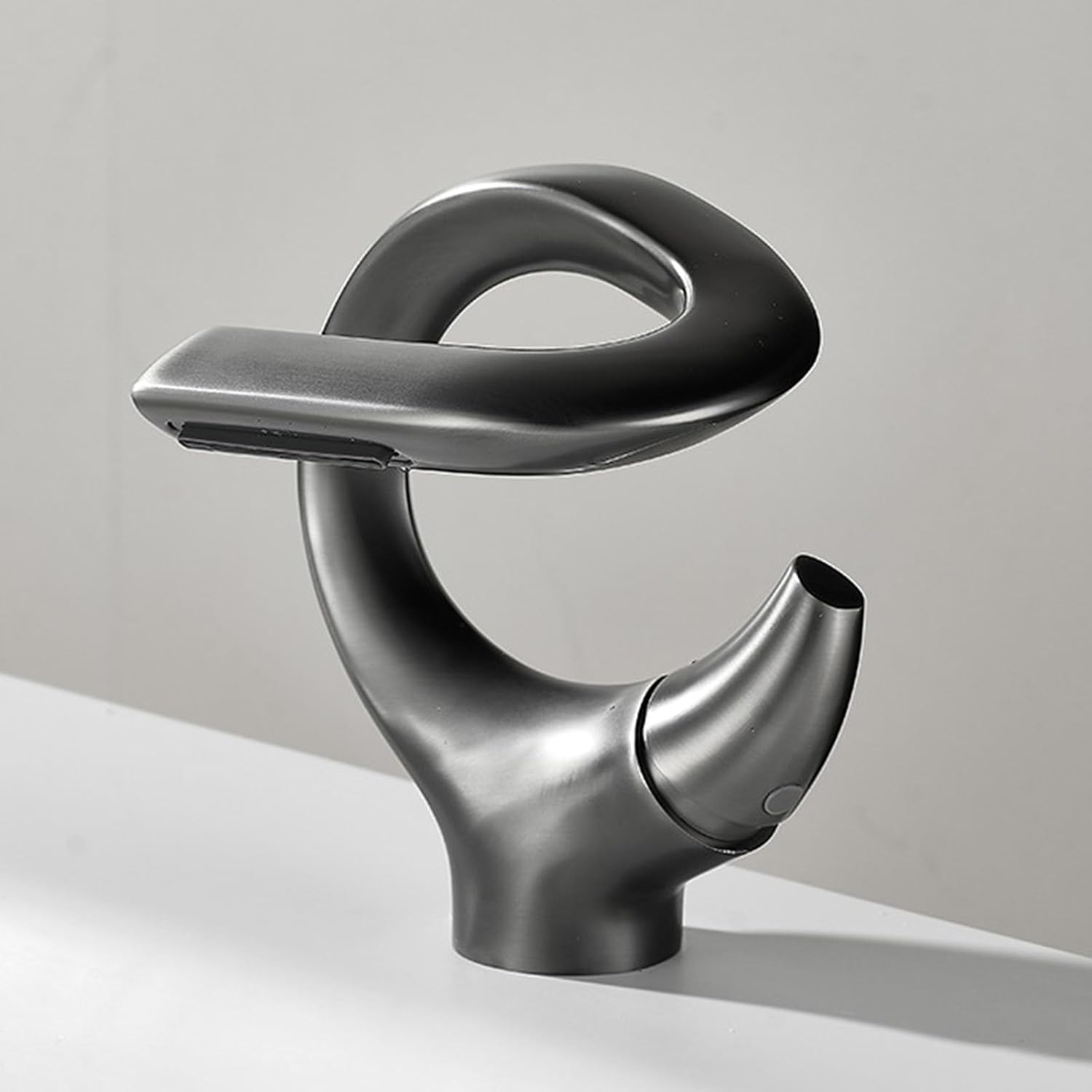 Grifo de Lavabo Moderno Grifos Mezclador de Baño Cascada Monomando Grifo Del Fregadero Baño Pistola de Agua Caliente Y Fría Gris