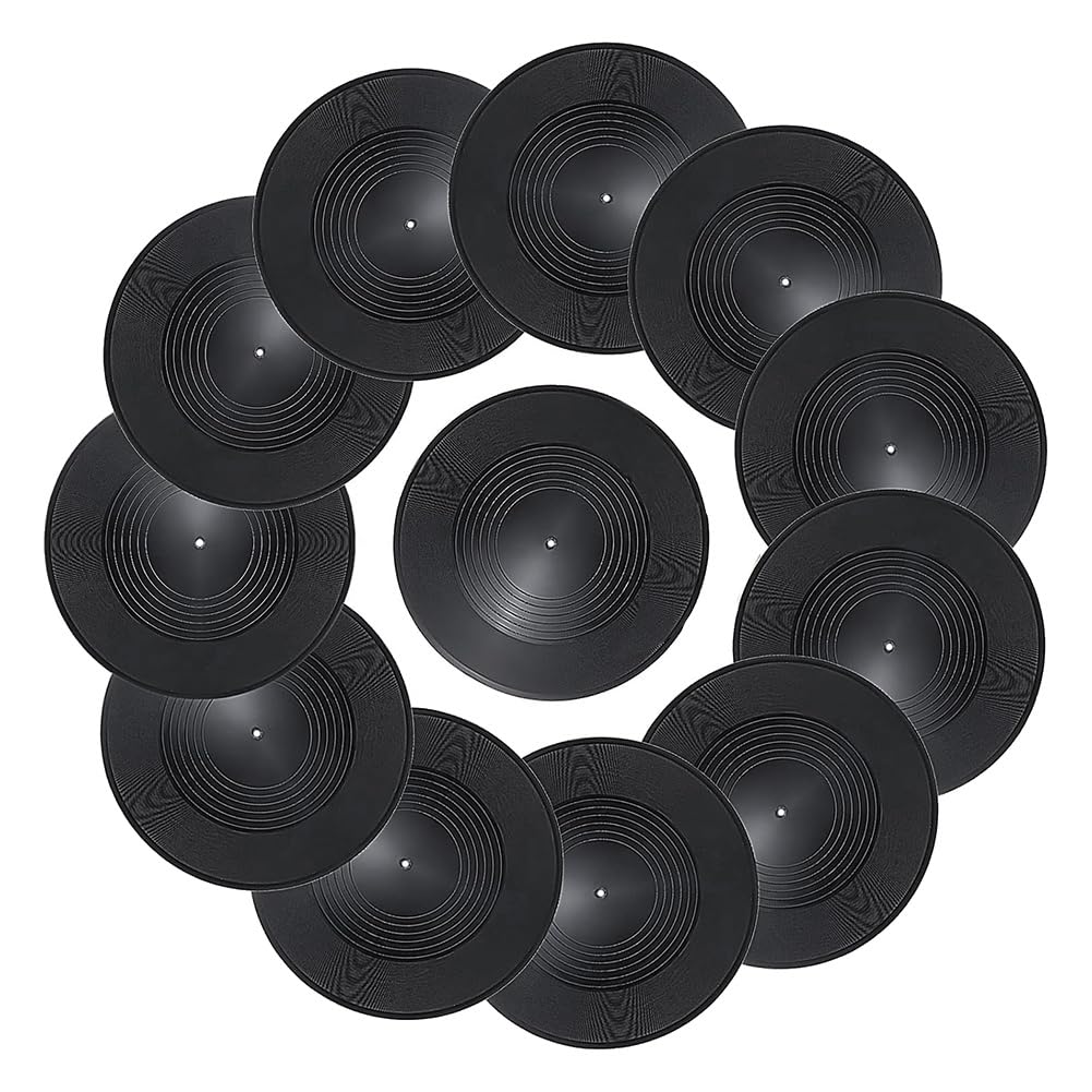 Disques vinyles pour esthétique murale au format 12 pouces avec finition noire mate