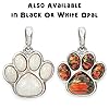 Natural Amber Sterling Silver PAWPRINT Paw Pendant & Optional Necklace (Cats & Dogs!) #4