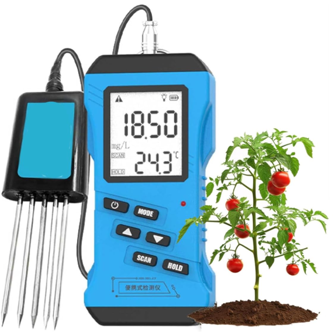 Tester del Terreno 7 in 1, azoto, fosforo, potassio NPK, PH, umidità, conduttività dei nutrienti, misuratore EC, Digitale ad Alta precisione e sensibile, Test di fertilità del Terreno