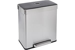 Amazon Basics Duel Trash Can - Multi-Functional Waste Management with 60 Litre...