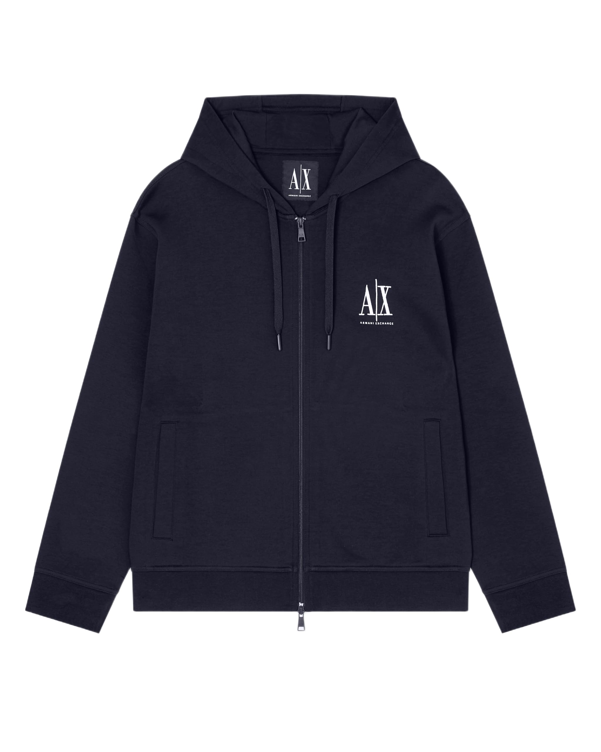 Armani Exchange Icon Project, Emboidered Logo, Full Zip Sudadera con Capucha Hombre (Pack de 1)