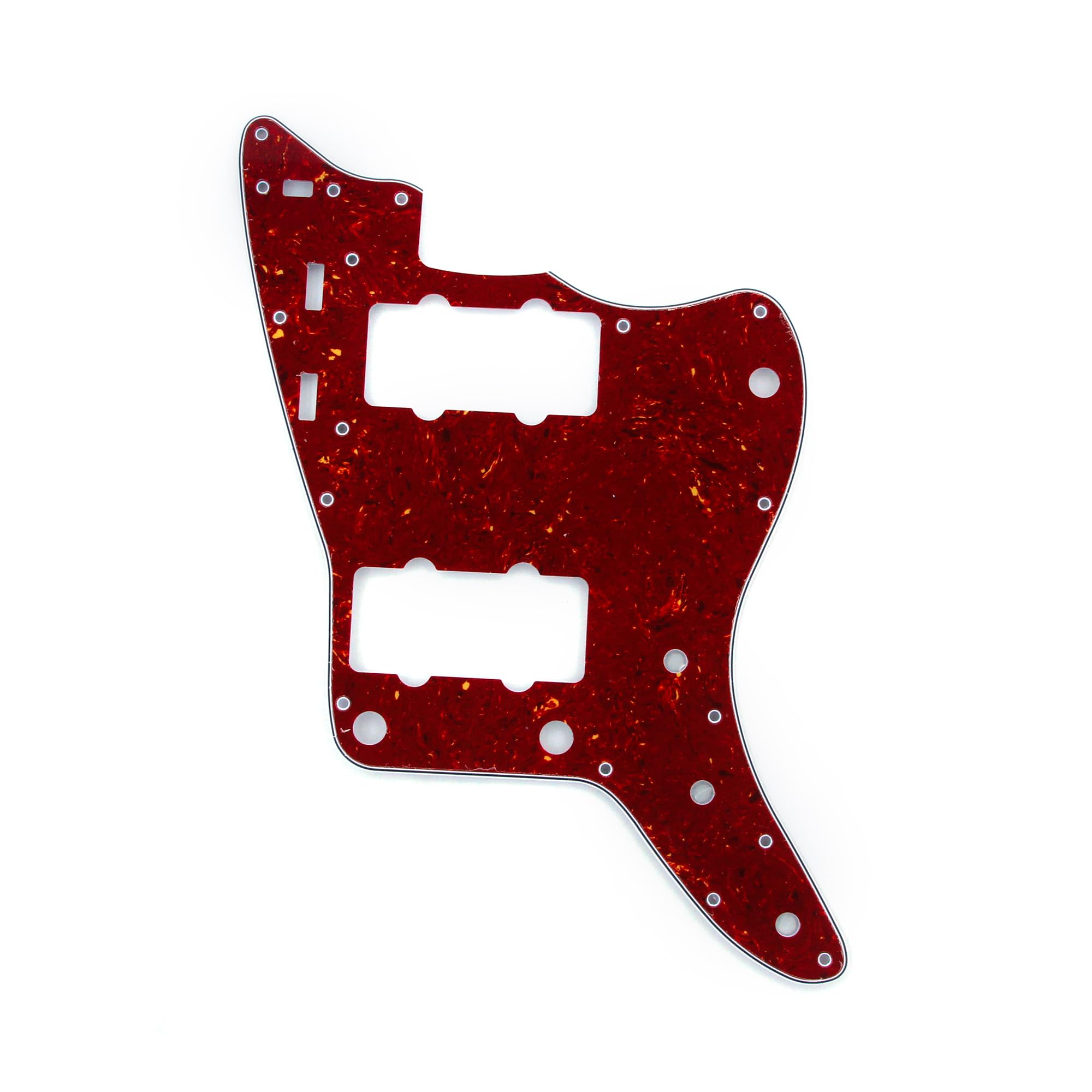 FLEOR Guitar Parts 13-Hole Pickguard Scratch Plate Fit American Made Vintage FD JM Style 65 / 60s Guitar,4-Ply Red Tortoise Shell - Image 3