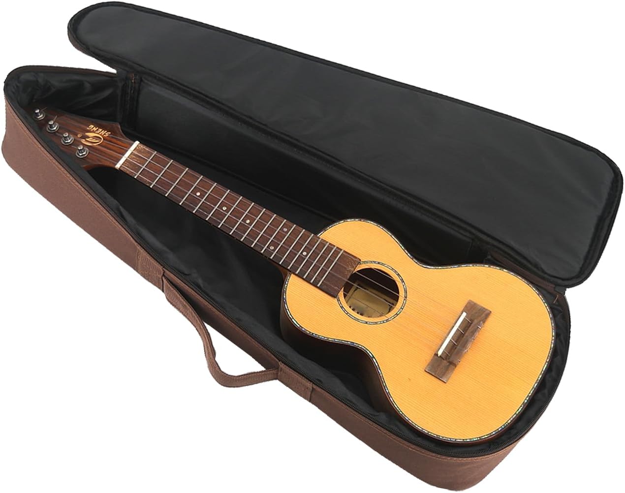 Ukulele Case Bag Soprano26 inches Soft Adjustable Dual Shoulder straps Backpack Case with 0.39 inch Thick Sponge Padding Protective Waterproof Nylon (Light Coffee, 26)