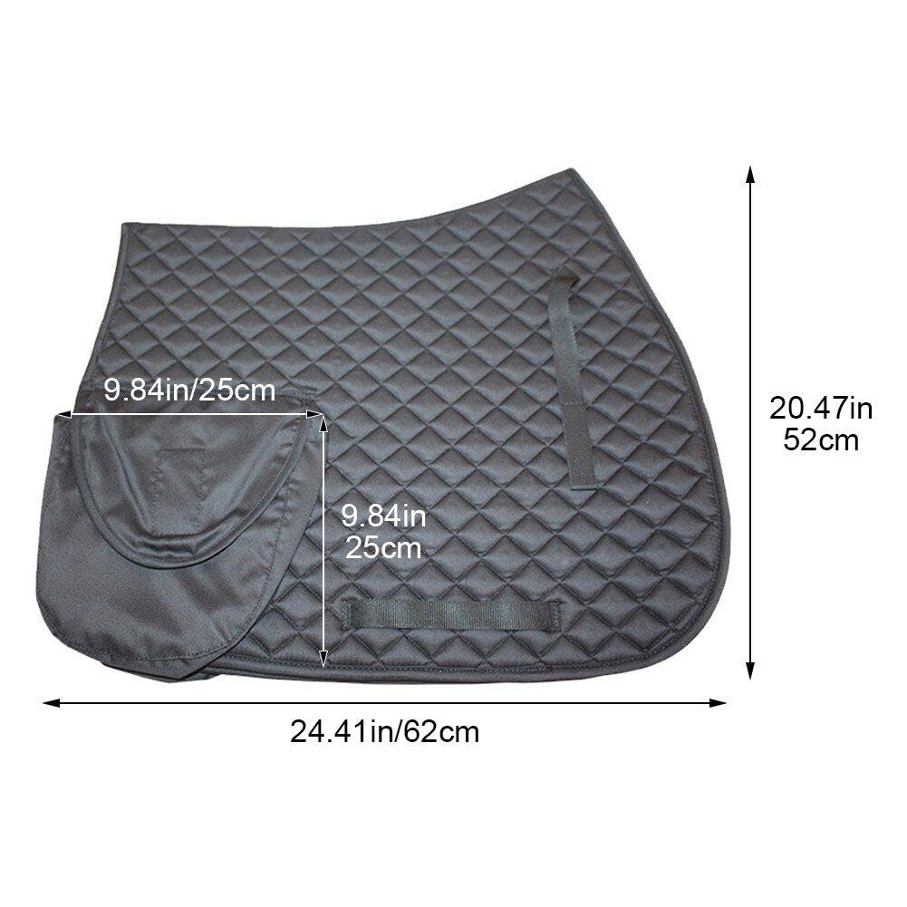 Mantilla De Sillín Mantilla De Algodón con Bolsillo De Almacenamiento Mantilla De Doma para Salto Mantillas Triangulares Espectáculo De Equitación Almohadilla De Uso General