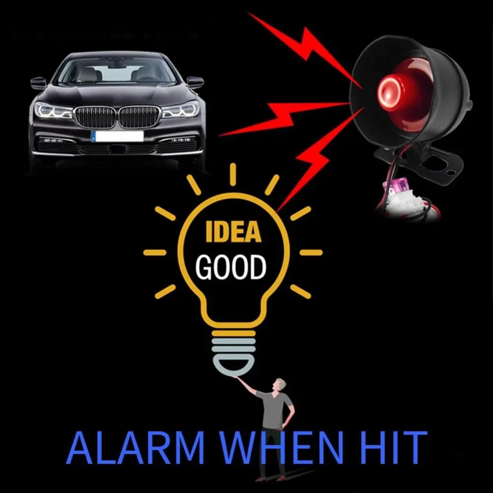 Système antivol de Voiture à Vibrations universelles, Dispositif d'alarme Automatique, Accessoire Protection sécurité Automobile Installation Facile et Large compatibilité