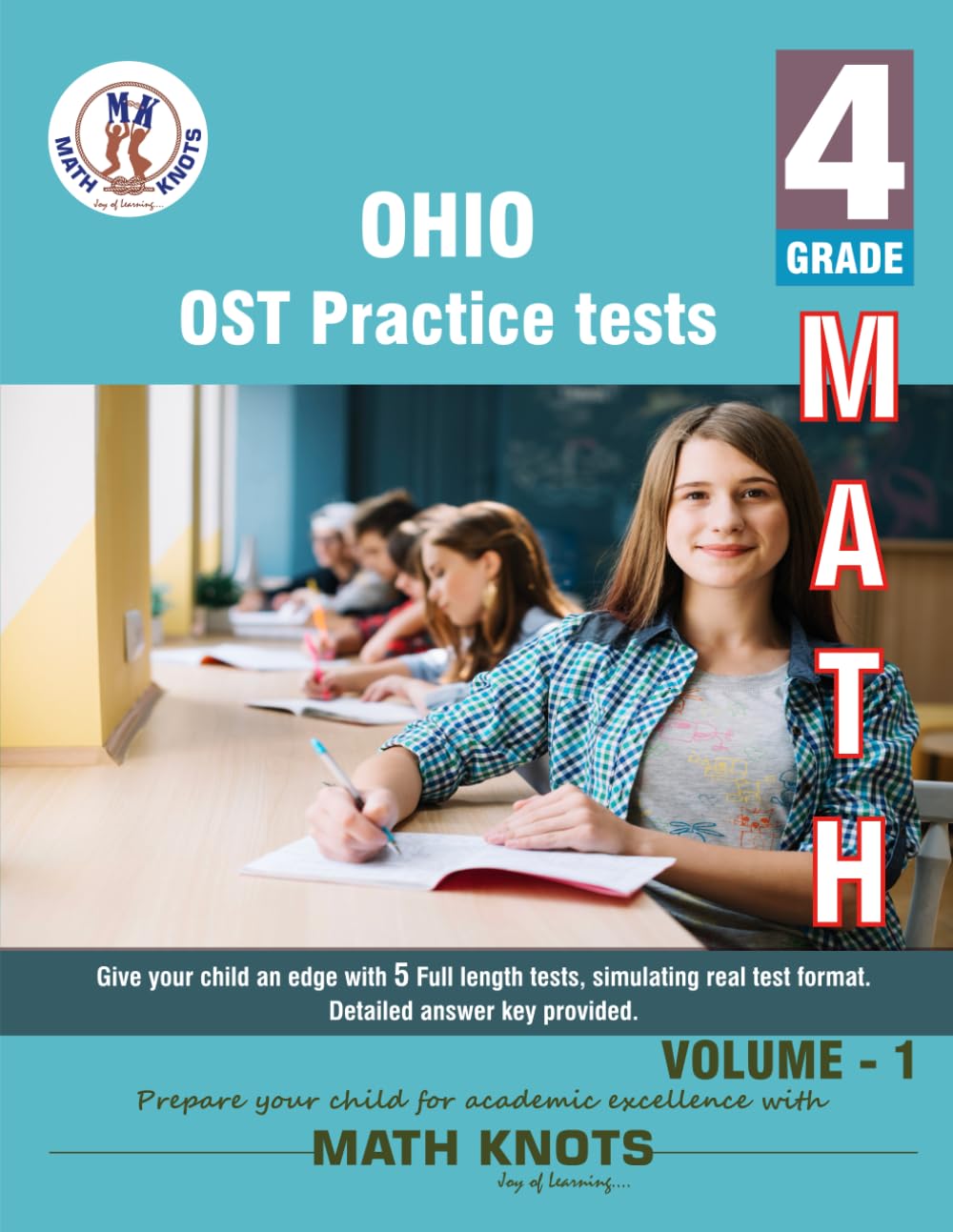 OHIO (OST) , 4th Grade MATH Practice Tests ,Volume 1