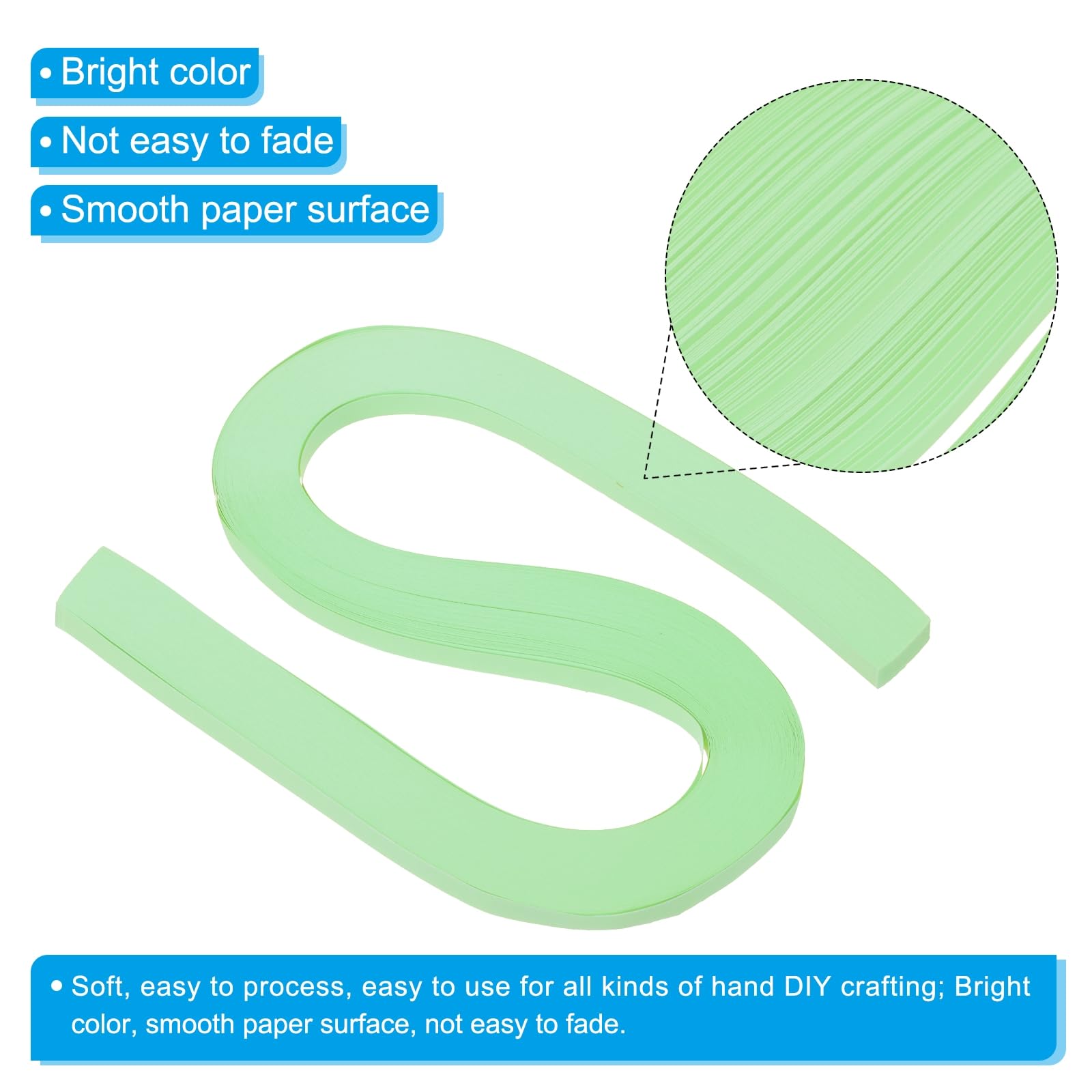 PATIKIL Quilling Strips Paper 120pcs 9/32"(7mm) 54cm Origami Paper Quilling Strip for Art DIY Hand Craft Christmas Light Green - Image 3