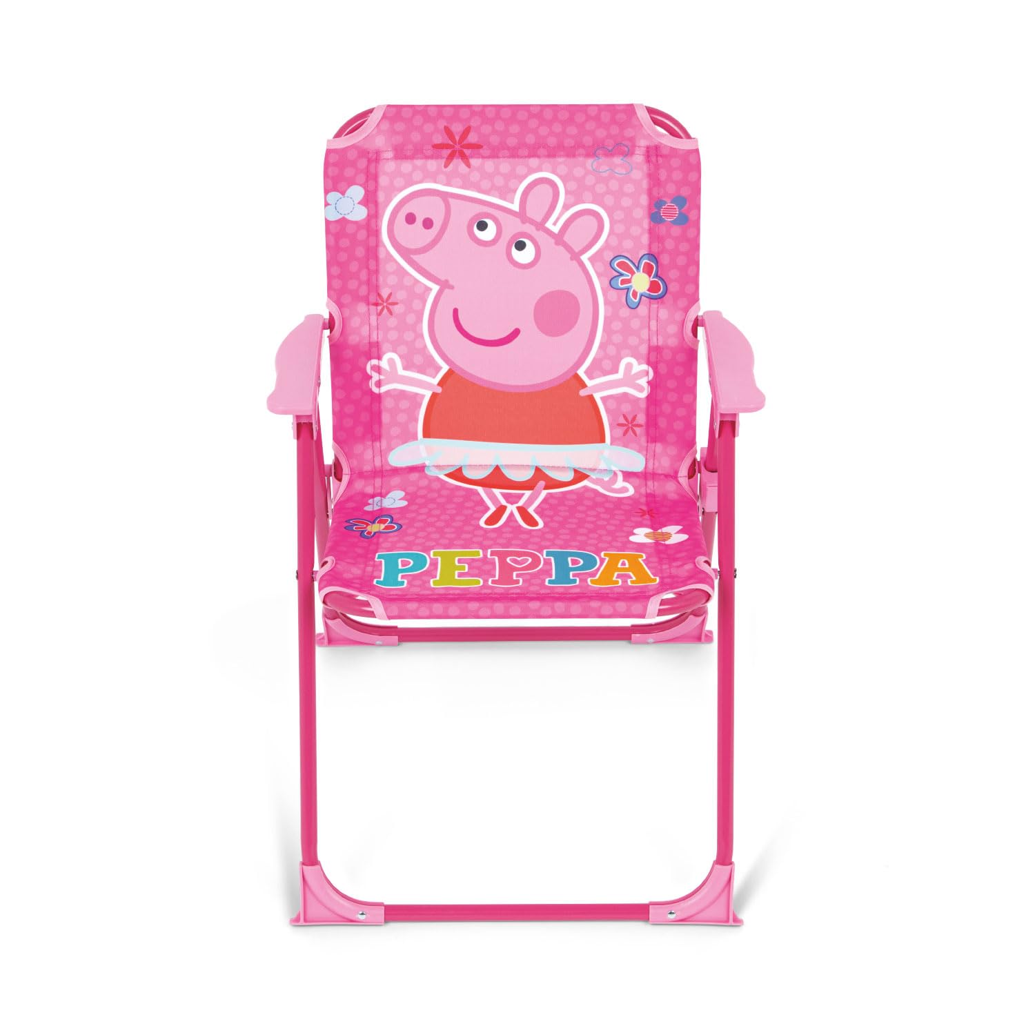 ARDITEX Peppa Pig Klappstuhl für Kinder, Outdoor-Stuhl für Strand, Garten und Terrasse, Metallrahmen, Armlehnen aus Kunststoff und Sitzfläche aus Segeltuch, 38 x 32 x 53 cm, Rosa, PP16177