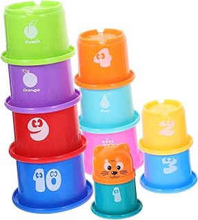 KOMBIUDA 11 Peças Copos De Empilhamento De Urso Em Rolo Itens Para Bebês Canecas Brinquedo Interativo Para Pais E Filhos Empilhar Copos De Aninhamento E Empilhamento Presente Para