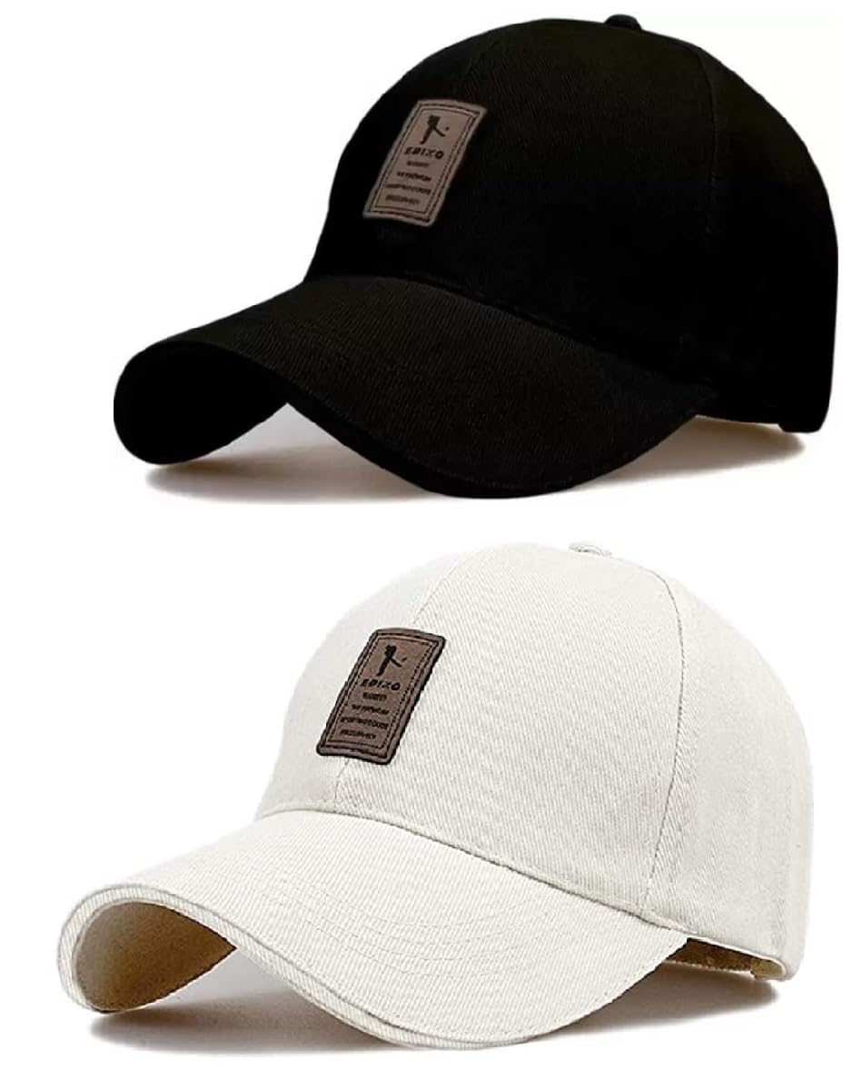 Acrylic Brand A Adjustable Unisex Cap Quick Drying Sun Hat For Activites Sports Baseball Hat For Men And Women's Freesize (Pack Of 2) Any Age