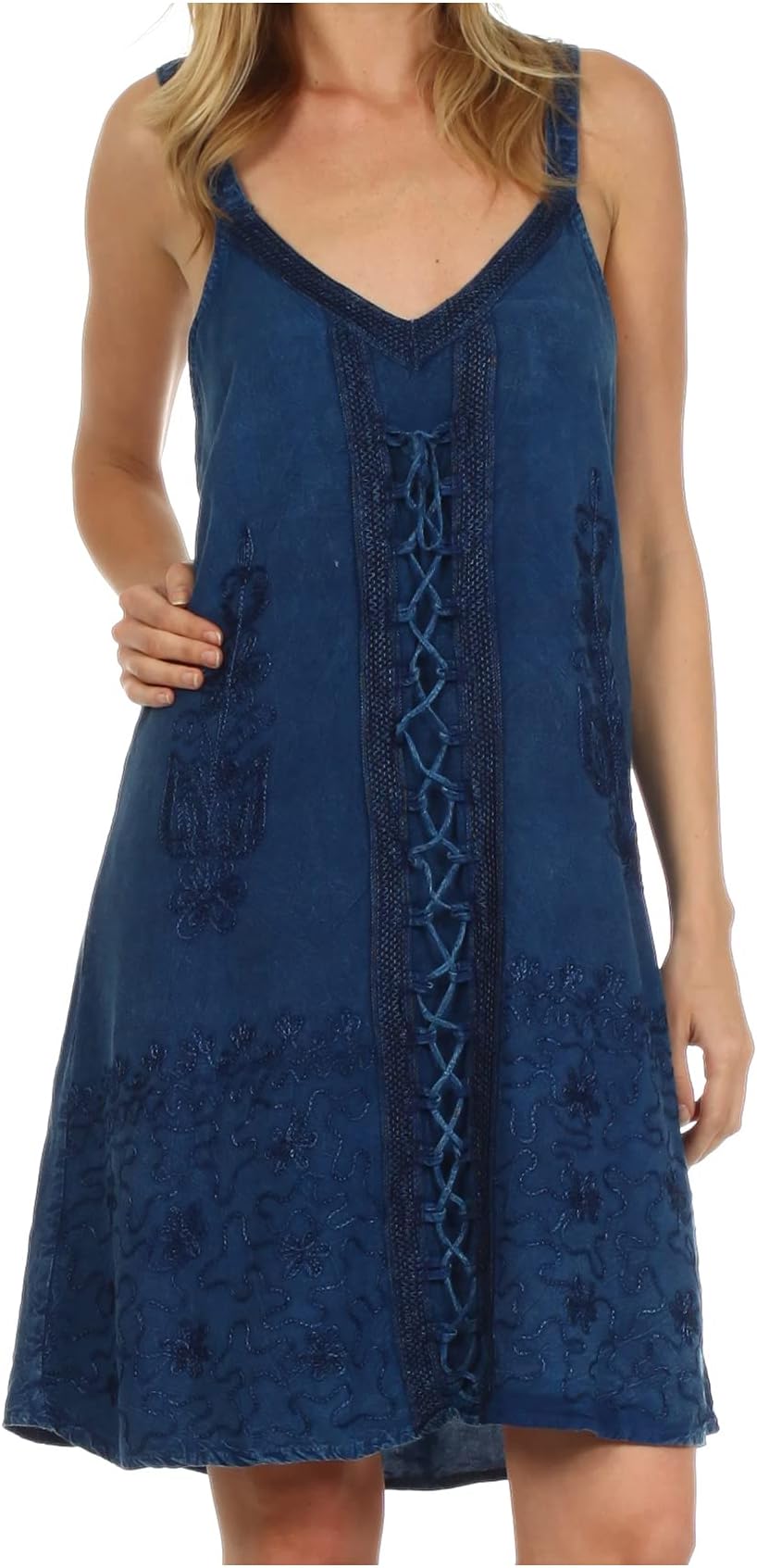 Sakkas Jayanti Embroidered Rayon Dress
