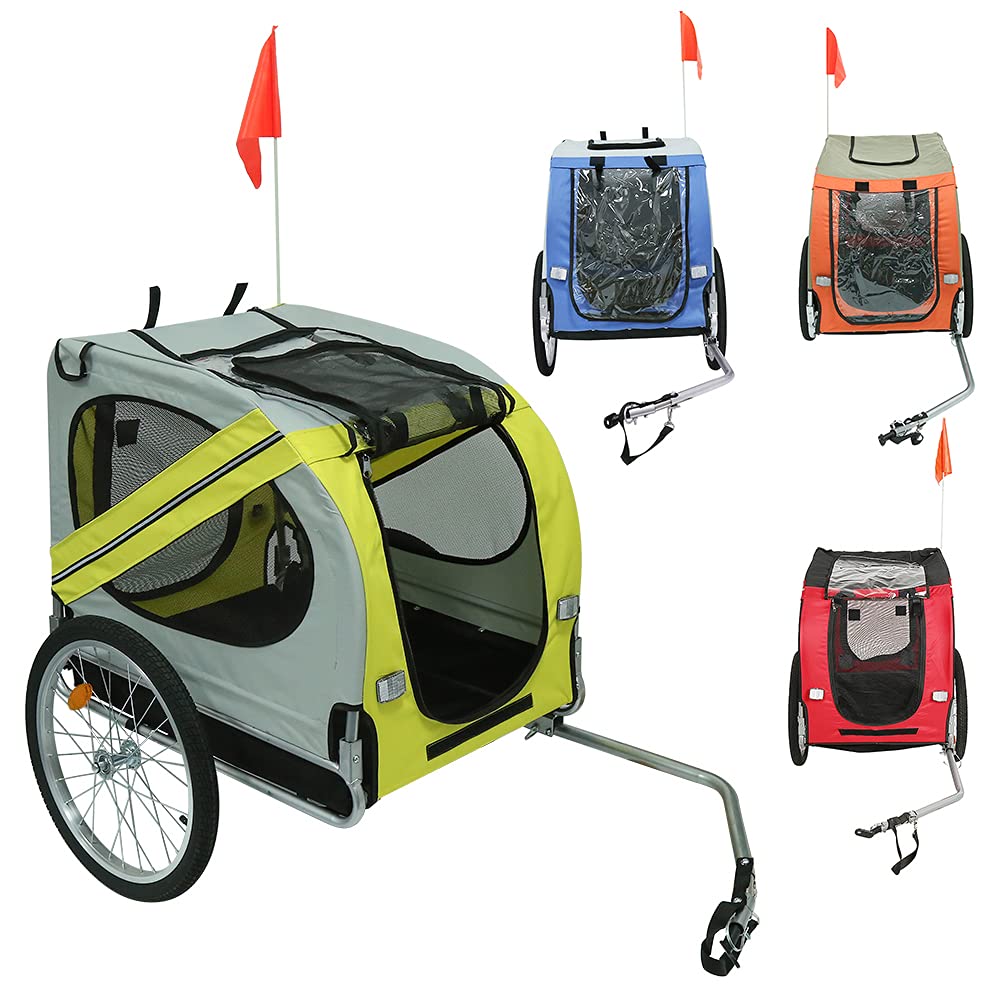 Remorque vélo 2 en 1,Multi-Function Chariot de Transport pour Animal de Compagnie,Remorque Trailer vélo Buggy 2 en 1 pour Enfant/bébé 2 Places