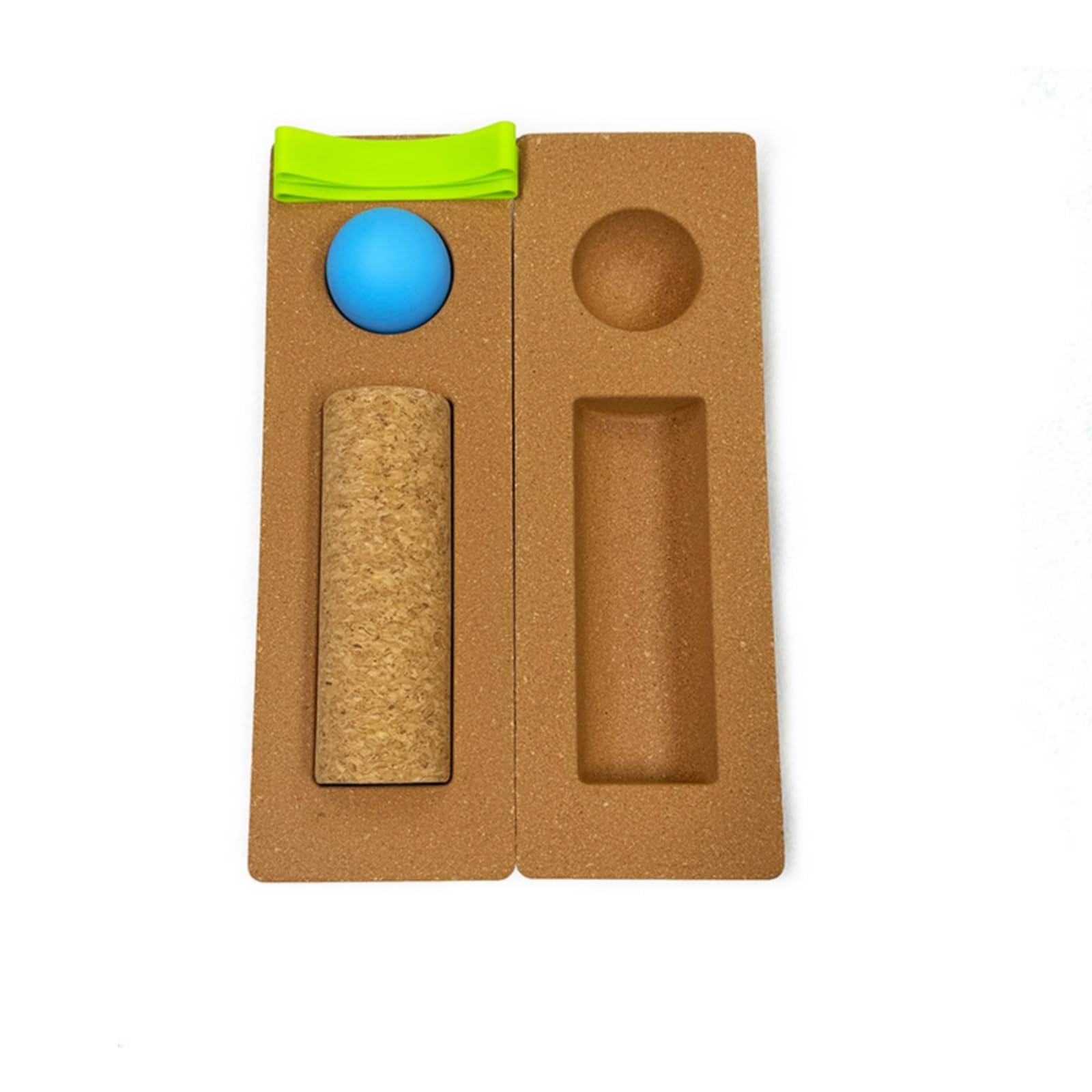 Cork Balance Blocco Allenamento Stabilità Fitness Supporto Antiscivolo Finitura Opaca con Scanalatura Lunga Adatto per, Set Di Bilanciamento In Sughero Con Palla In Silicone 10 30cm