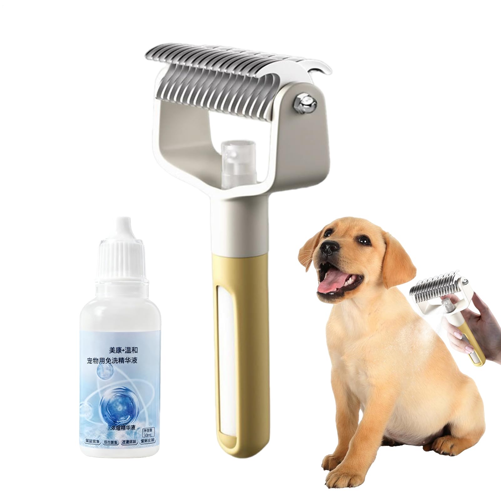 Cepillo de Vapor para Perros y Cachorros Peine de Pulverización | Cepillos De Para Mudas En Interiores De Gatos para Cachorros Pequeños Medianos y Grandes con Masaje y