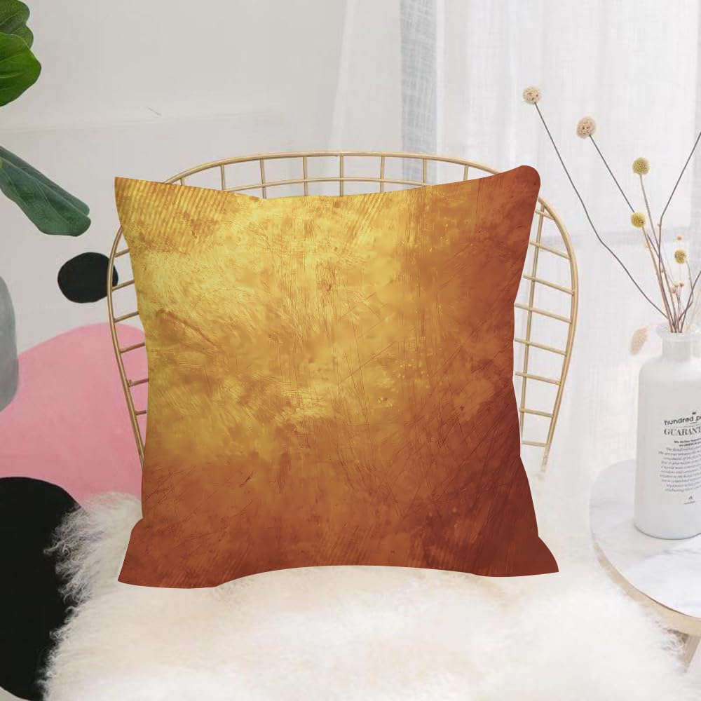 HYMSXW Cushion Cover,Throw Pillow Case Home Decorative for Living Room Bedroom Sofa Chair 20X20 Inch,Gray Bronze Gold Metal Yellow Golden Dark Old Copper Rough,Pillowcase 50X50cm