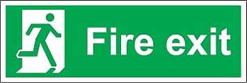 Fire exit safety sign -1.2mm rigid plastic 300mm x 100mm