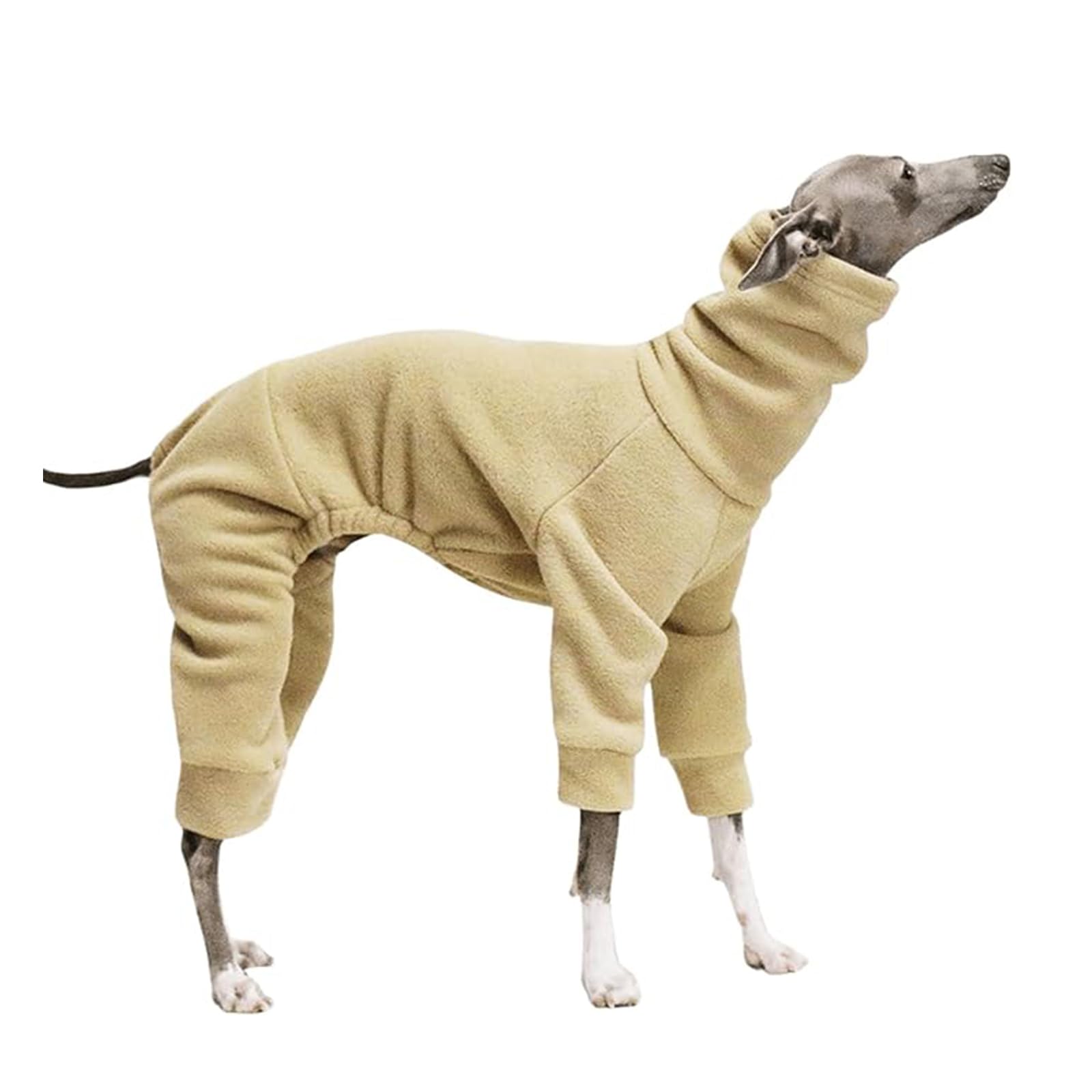 UOSIA Italian Greyhound Onesie Jumpsuit Clothes,Winter Warm Soft Fleece Four-Legged Turtleneck Whippet Thermal Pajamas Full Body Pet Pullover Coats Clothing For Medium Large Dogs