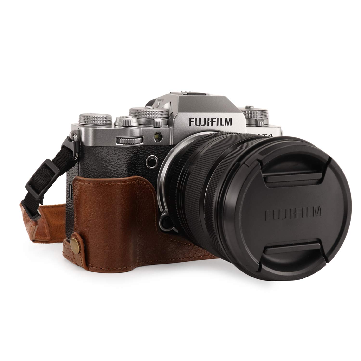 MegaGear Ever Ready Genuine Leather Camera Half Case compatible with Fujifilm X-T4