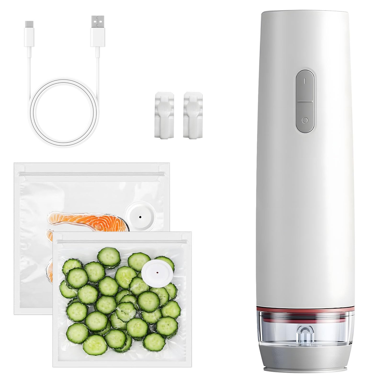 Mastic sous vide portable flexible comprenant 30 sacs recyclables gratuits pour sceller les viandes, les légumes, les collations, réduisant la détérioration et économisant les ressources pour la