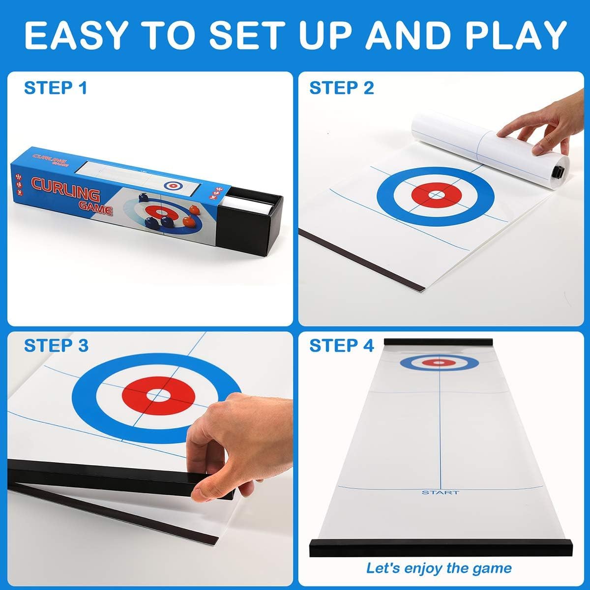 Juego De Curling De Mesa Portátil Para Familia – Tablero De 55 Pulgadas Para Viajes Y Partidas En Casa