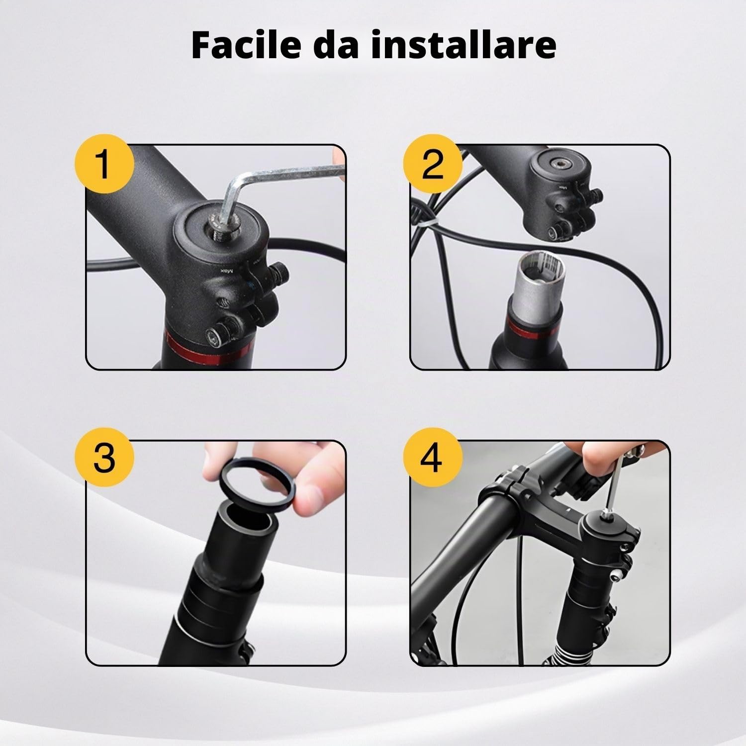 12 Pezzi Distanziali Bici 1 1/8 Pollice in Alluminio, Alza Manubrio 2 3 5 10mm per Attacco Ahead, Spessori MTB Bici da Corsa City Bike Sterzo